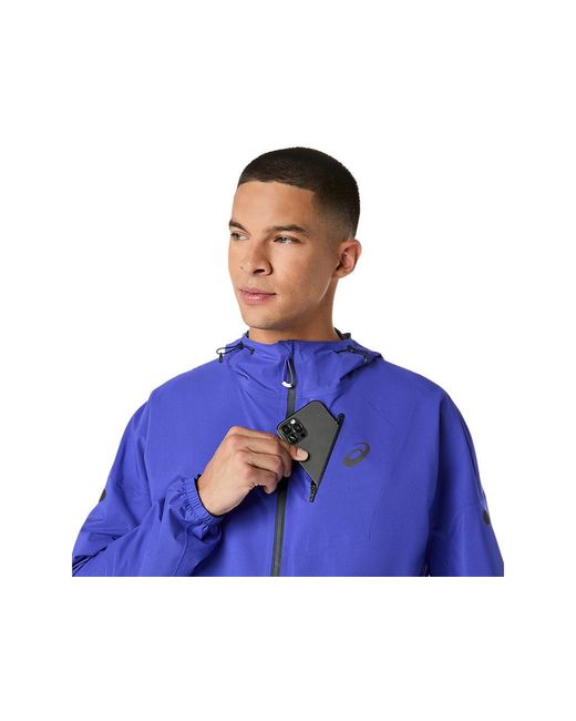 Asics Blue Fujitrail Elite Waterproof Jacket for men