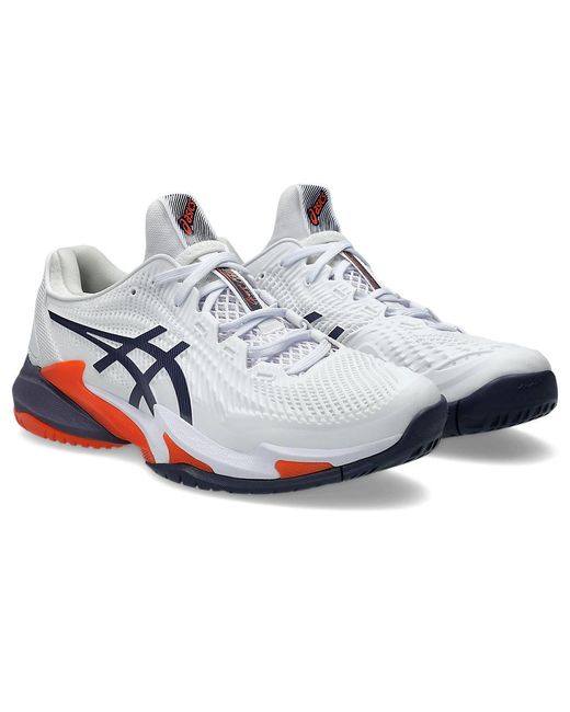 Asics White Court Flytefoam 3 Tennis Shoes for men