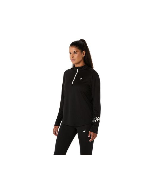 Asics Black Icon 1/2 Zip Ls Top
