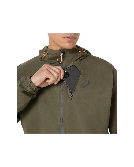 Asics FUJITRAIL ELITE WATERPROOF JACKET in Green für Herren