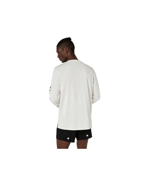 Asics White Fujitrail Logo Ls Top for men