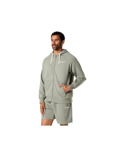 Asics Multicolor Logo Fleece Full Zip Hoodie for men