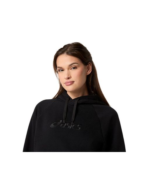 Asics Black Logo Fleece Pullover Hoodie