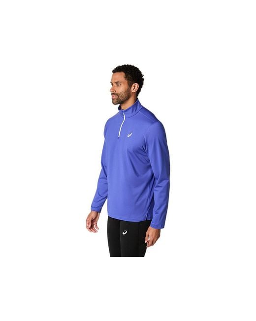 Core Ls 1/2 Zip Winter Top di Asics in Blue da Uomo