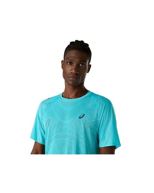Asics Blue Metarun Ss Top for men