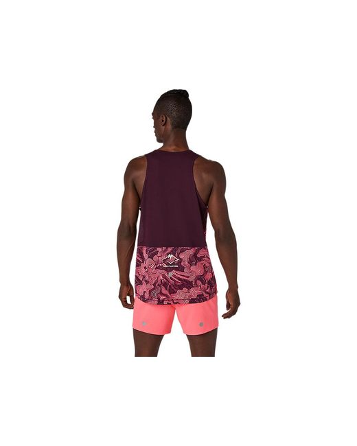 Asics Fujitrail Singlet in het Red voor heren