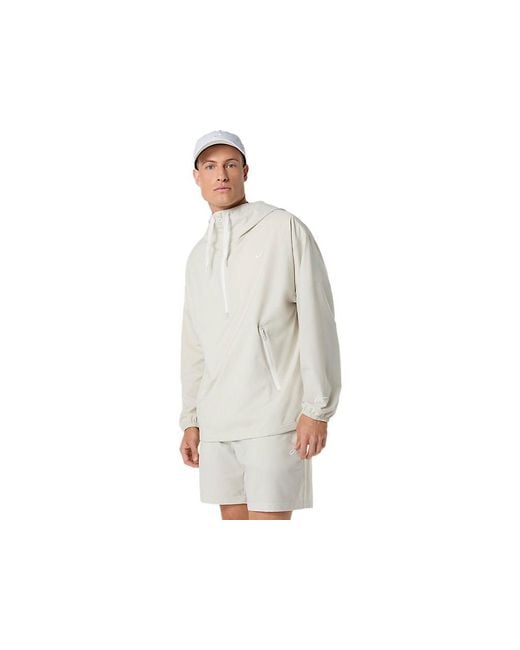 Asics White Heritage Double Weave Relaxed Anorak for men