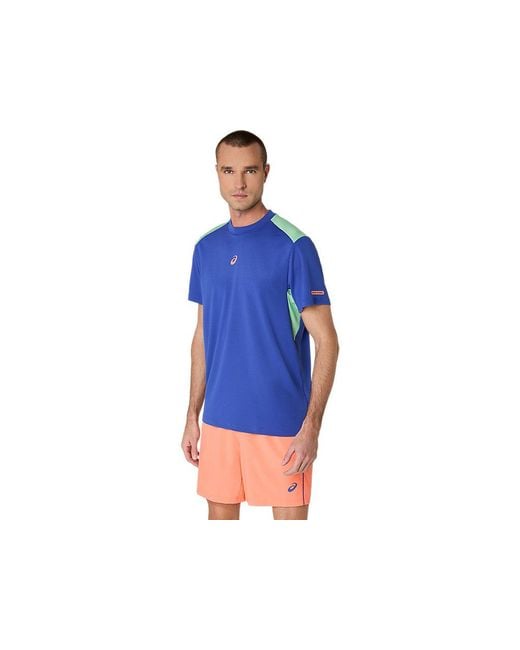 Asics Padel Court Ss Top in het Blue voor heren