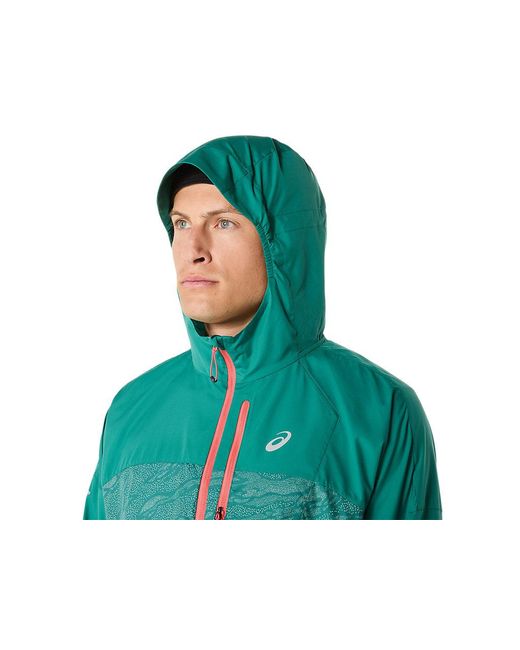 Asics Fujitrail Packable Jacket in het Green voor heren