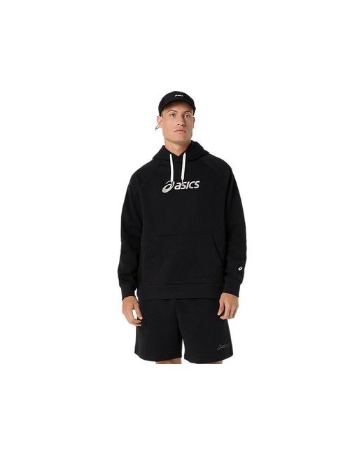Asics Black Logo Fleece Hoodie for men