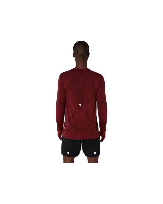 Asics Road Seamless Ls Top in het Red voor heren