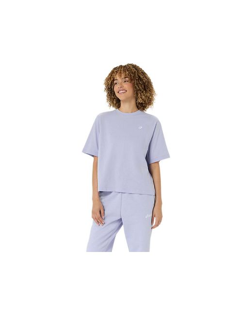 Asics Blue Spiral Embroidery Relaxed Tee