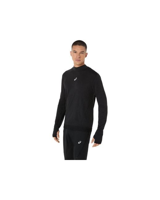 Asics Road Winter Seamless Ls Top in het Black voor heren