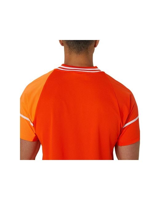 Asics Men Match Actibreeze Ss Top in het Orange voor heren