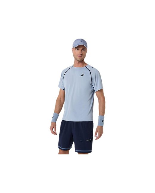 Asics Blue Match Ss Top for men
