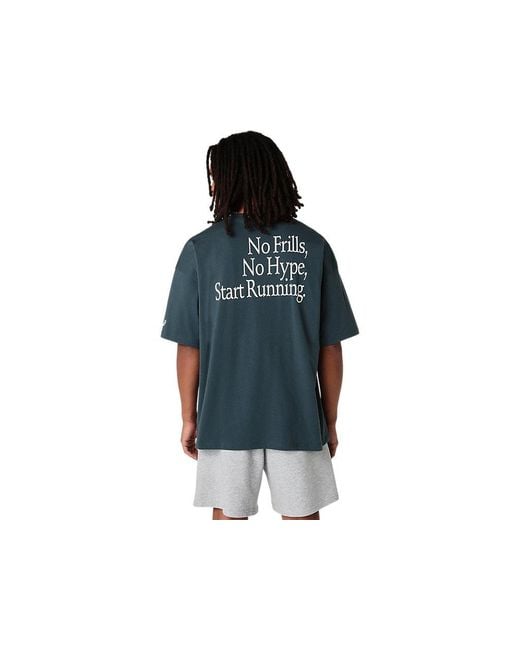 Asics Black Runner Message Graphic Relaxed Tee for men