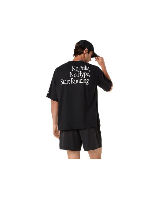 Asics Black Runner Message Graphic Relaxed Tee for men
