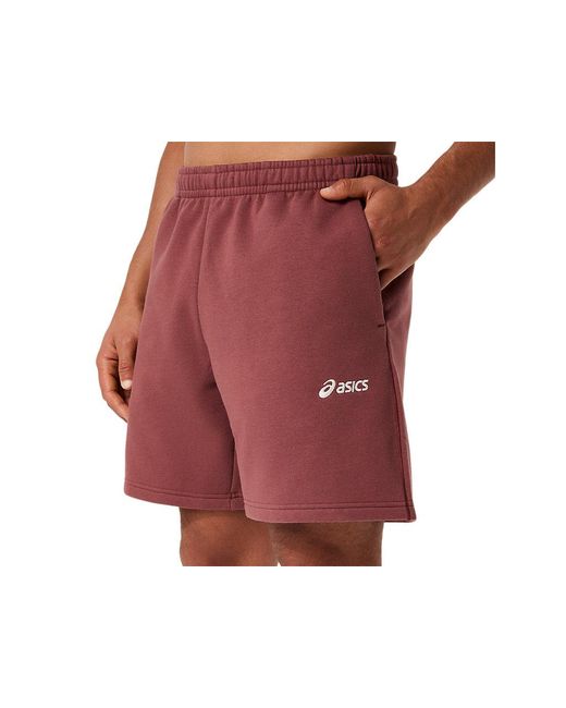 Asics Red Logo Fleece 7in Short for men