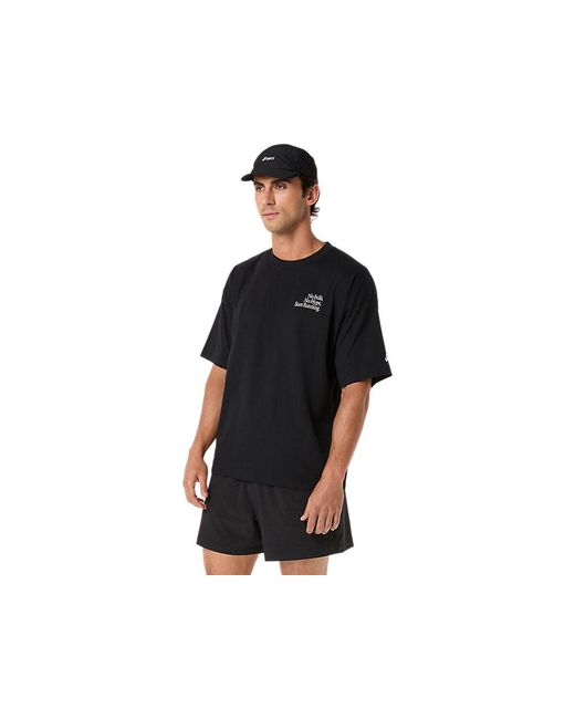 Asics Black Runner Message Graphic Relaxed Tee for men