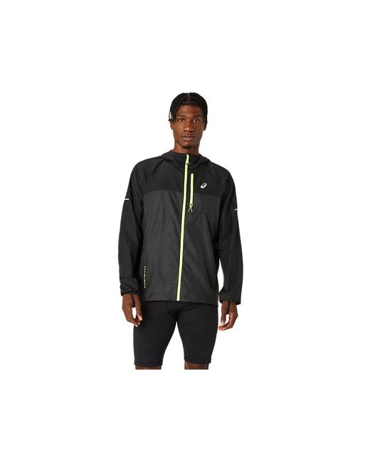 Asics Black Fujitrail Packable Jacket for men