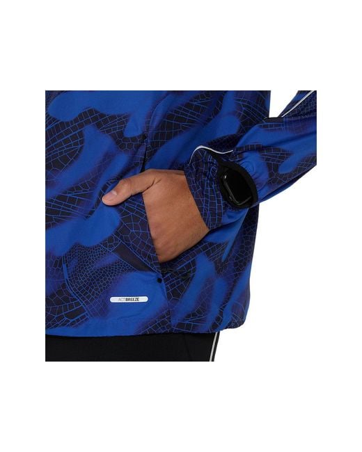 Asics Road Lite-Show Packable Jacket in het Blue voor heren