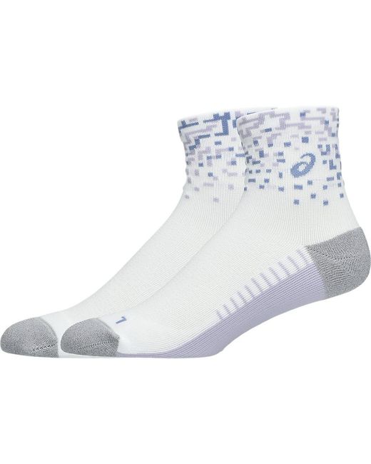 Asics White Performance Run Quarter Sock for men