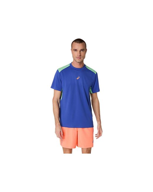 Asics Padel Court Ss Top in het Blue voor heren