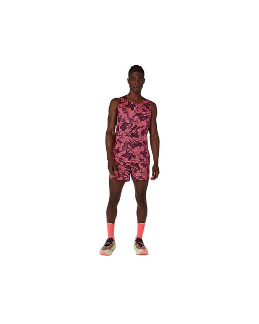 Asics Fujitrail Singlet in het Red voor heren