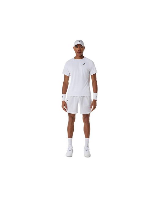 Asics White Match Ss Top for men