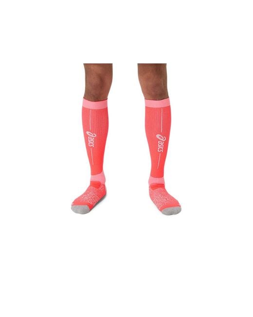 Performance Run Compression Sock Asics pour homme en coloris Red