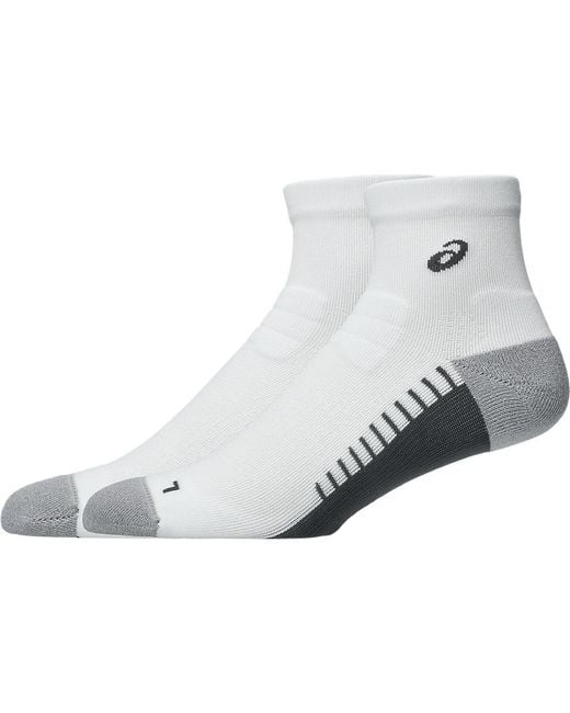 Asics White Performance Run Quarter Sock for men