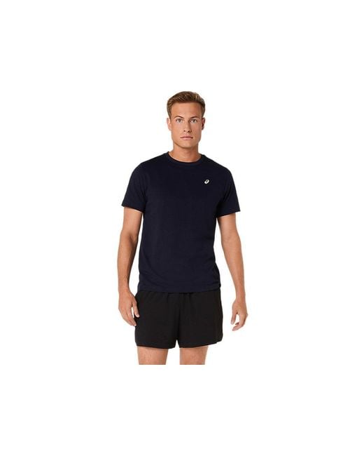 Asics Blue Spiral Embroidery Tee for men