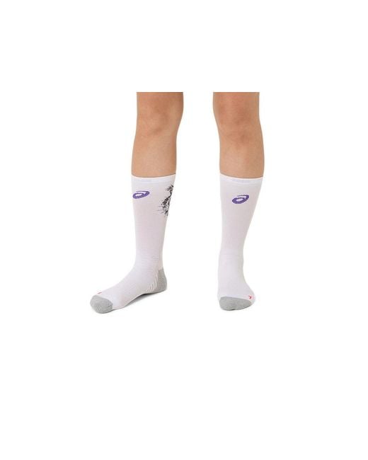 Asics White Performance Run Sock Crew for men