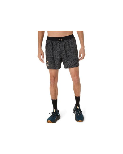 Asics Fujitrail All Over Print 5In Short in het Black voor heren