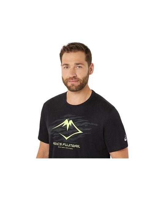 Asics Fujitrail Logo Ss Top in het Black voor heren
