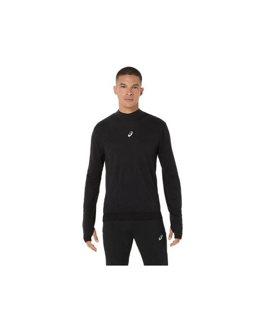 Asics Road Winter Seamless Ls Top in het Black voor heren