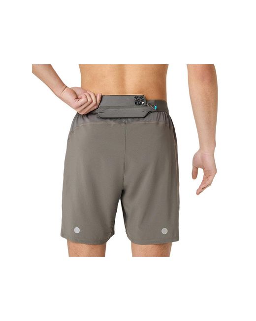 Asics Black Road 2n1 7in Short for men