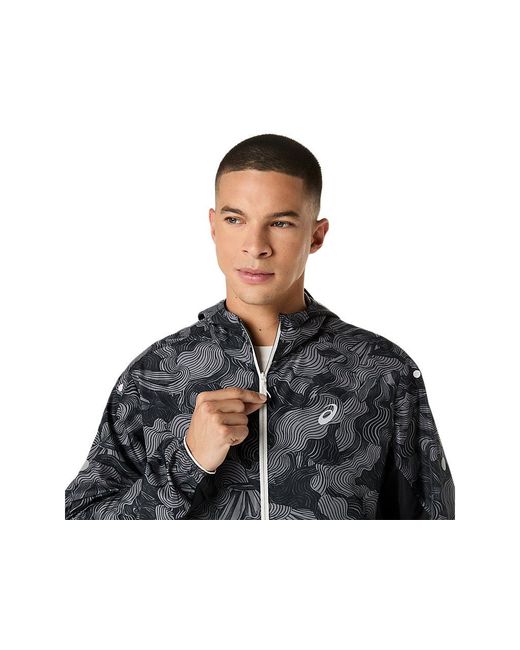 Asics Black Fujitrail Packable Jacket for men