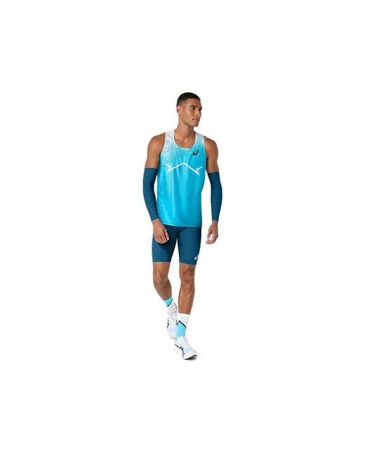 Asics Metaspeed Singlet in het Blue voor heren