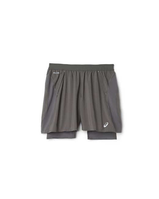 Asics Black Road 2n1 7in Short for men