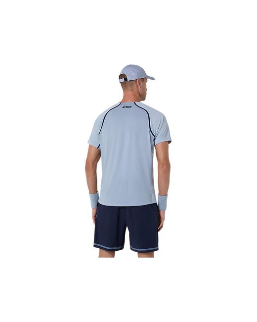 Asics Blue Match Ss Top for men