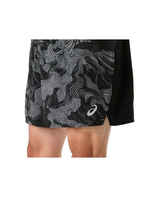 Asics Black Fujitrail All Over Print 5In Short for men