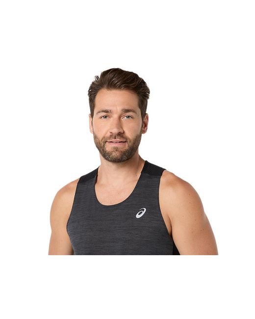 Asics Road Singlet in het Black voor heren