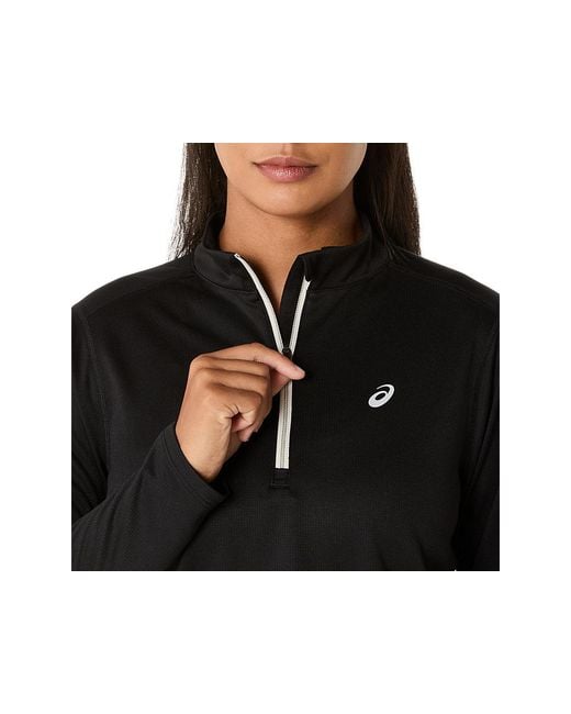 Asics Black Icon 1/2 Zip Ls Top