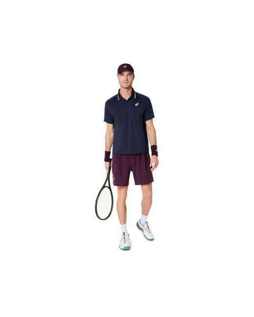Asics Blue Game Polo Ss Top for men