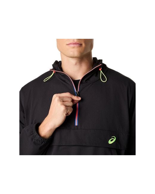 Asics TRACK CLUB RELAXED PULLOVER JACKET in Black für Herren