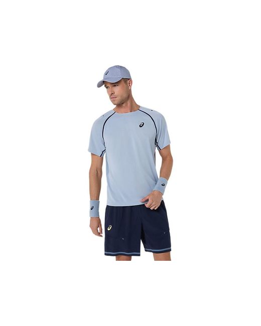 Asics Blue Match Ss Top for men
