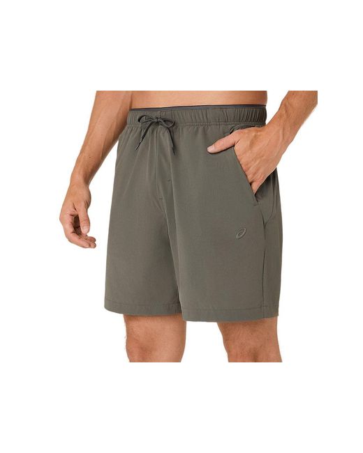 Asics Black Comfort Core Stretch Woven 7in Short for men