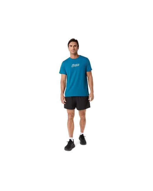Asics Blue Logo Graphic Tee for men