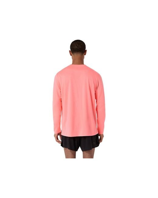 Asics Red Fujitrail Logo Ls Top for men